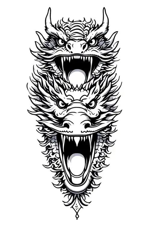 dragon boat inside representing and laughing tattoo design idea