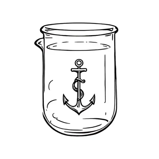 An anchor in a beaker tattoo design idea