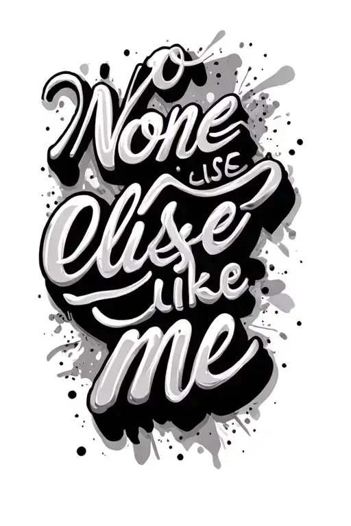 "No one else like me" words tattoo design idea