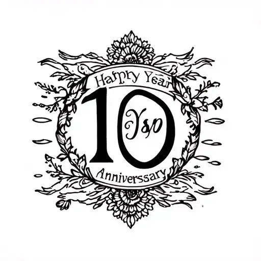 ten year wedding anniversary tattoo design idea