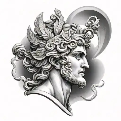 Apollo Greek God tattoo design idea