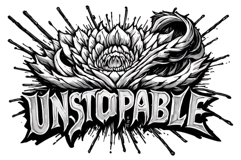 the word (unstoppable) tattoo design idea