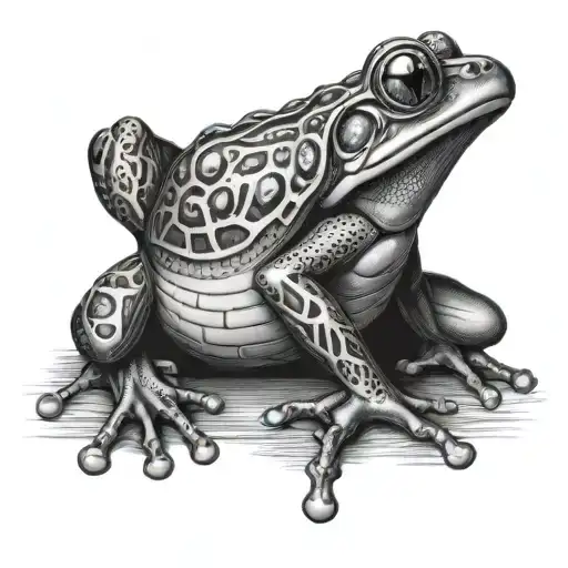 frog wiht armour tattoo design idea