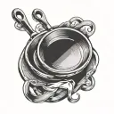 two frying pans crossed tattoo design idea