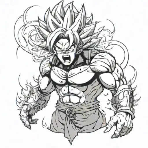 bear gym dragon ball transformation goku ultra instinct tattoo design idea