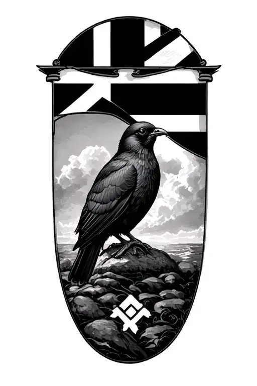 st pirrans flag with a Cornish chough tattoo design idea