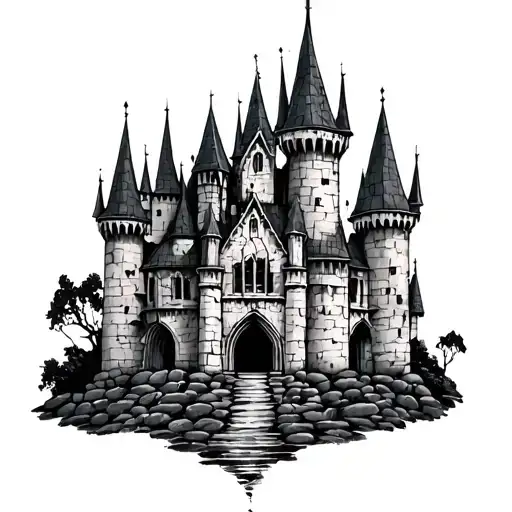 Gothic Castle tattoo design idea