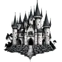 Gothic Castle tattoo design idea