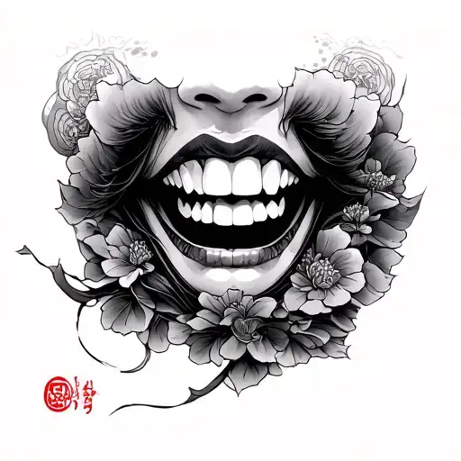 Japanese Throat tattoo design idea