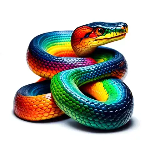 Brazilian Rainbow Boa symmetrically wrapped around a spinal column tattoo design idea