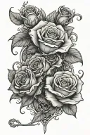 999 with roses growing tattoo design idea