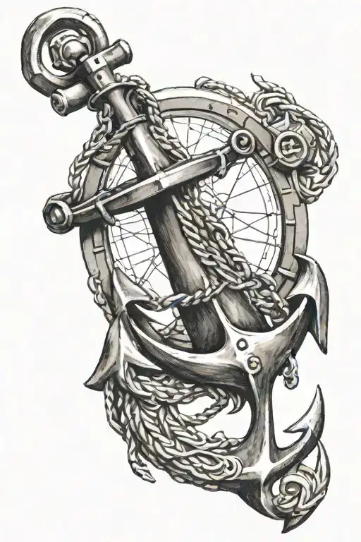navigator ship anchor tattoo design idea