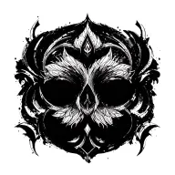 High contrast brush-like strokes dark aesthetic surrealist gothic blackwork otherworldly ornamental abstract sigilism tattoo design idea