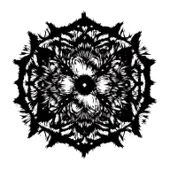 High contrast brush-like strokes dark aesthetic surrealist gothic blackwork otherworldly ornamental abstract sigilism tattoo design idea