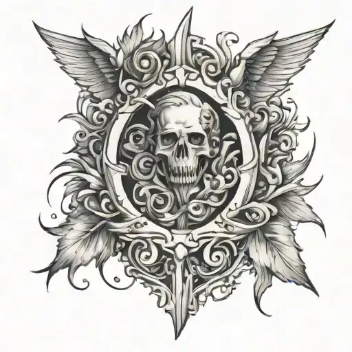 can u create a 9768 tattoo for male tricep and make them illustrated and not direct  tattoo design idea