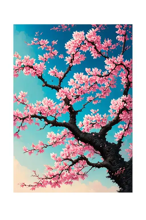 cherry blossom tree tattoo design idea
