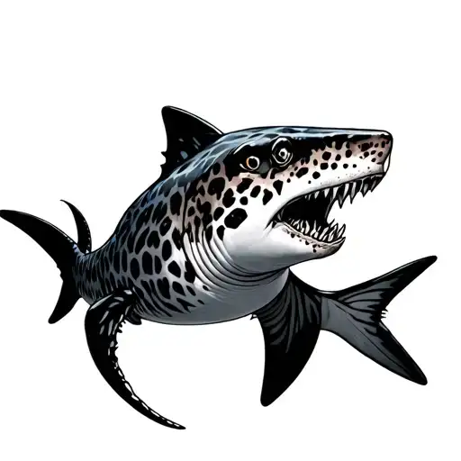 Leopard Shark coral tattoo design idea