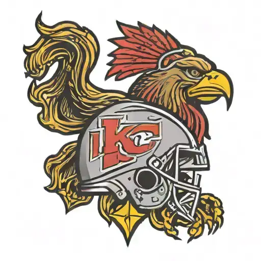 The Kansas City Chiefs logo with the Real Madrids football crest from Spain on top with a touch of Star Wars and dragon  tattoo design idea