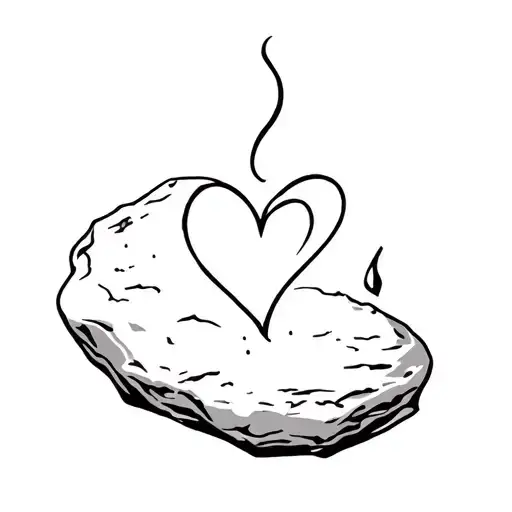 Tatoo: a stone with a heart that melts in it. For symbolis tattoo design idea