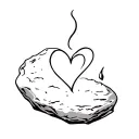 Tatoo: a stone with a heart that melts in it. For symbolis tattoo design idea