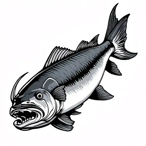 king salmon tattoo design idea
