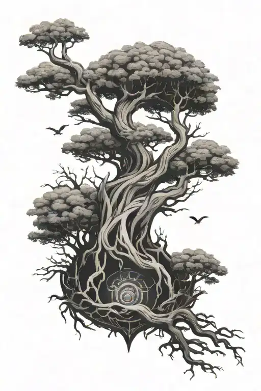 igdrasil dry mystic tattoo design idea