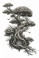 igdrasil dry mystic tattoo design idea