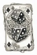 Dice and playing cards all jacks with proverbs 16:33 tattoo design idea