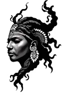 medusa head Indian inspired tattoo featuring African facial features  tattoo design idea