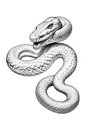 beautiful snake emerging from its shedding skin  with the old skin in black and white and the new skin in color tattoo design idea