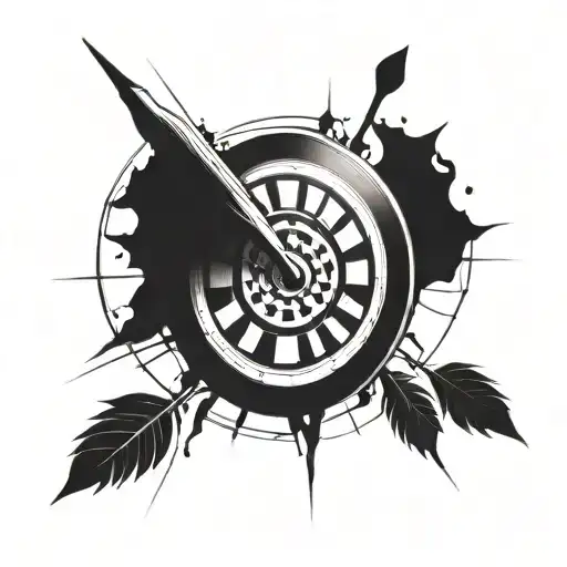 dart hitting the bullseye tattoo design idea