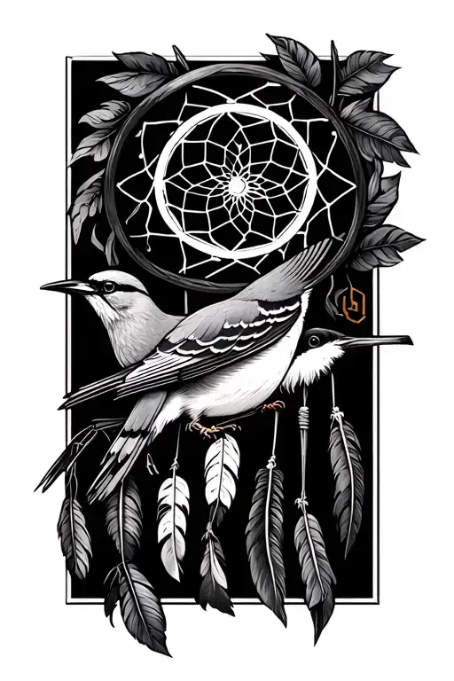 oklahoma sooners, dream catcher and mockingbird tattoo design idea
