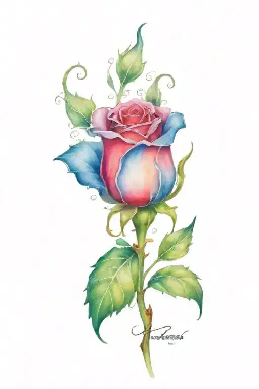 Beauty and the beast rose tattoo tattoo design idea
