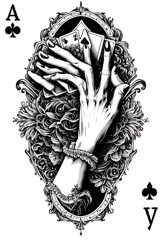 hand of cards (cards 7 deadly sins) tattoo design idea