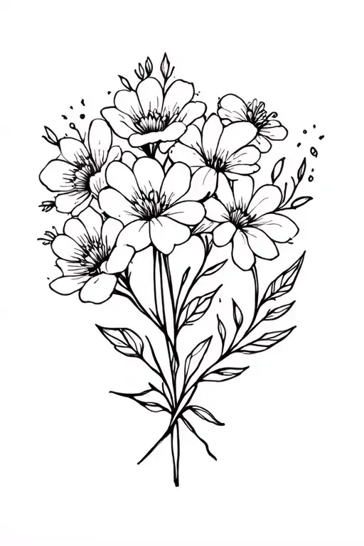 mental health struggle flowers tattoo design idea