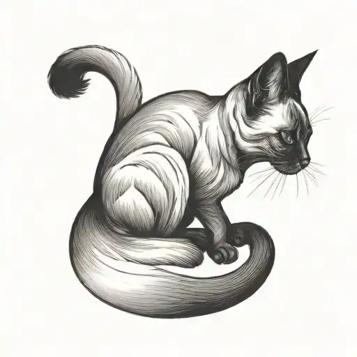 Siamese cat tattoo design idea