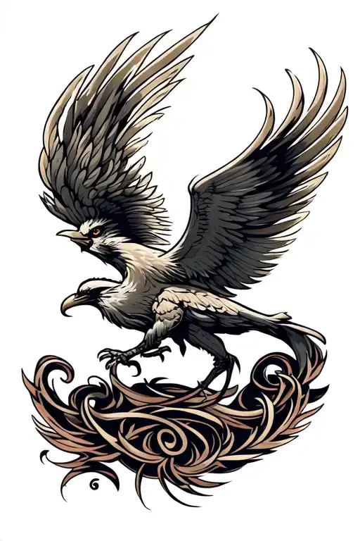 Firebird pontiac logo intertwined tattoo design idea