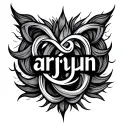 arjun name intertwined representing tattoo design idea