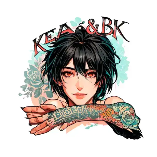 "KEA&BK" HAND TRYING TO tattoo design idea