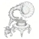 Galaxy Gramophone tattoo design idea