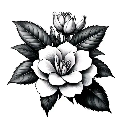 Gardenia Flower tattoo design idea