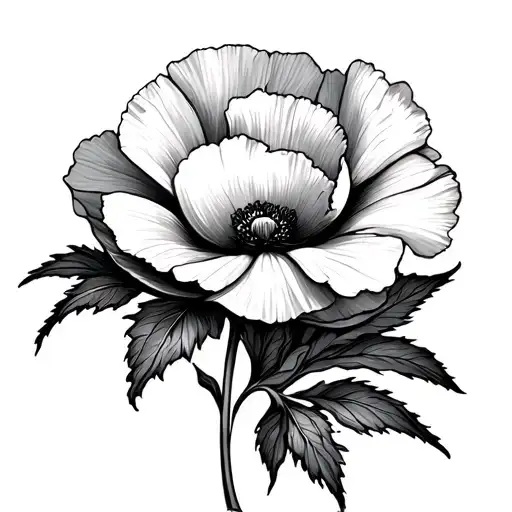 carnation flower and poppy flower tattoo design idea