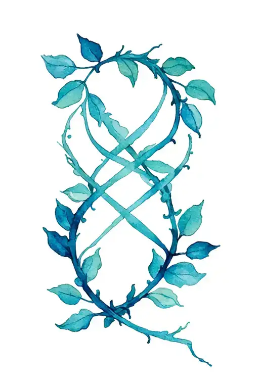 intertwined vine around a simple cross of two strokes tattoo design idea