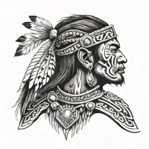 imagine an igorot warrior from the cordilleras living in Australia make it as detailed as you can also showing the 3 sta tattoo design idea