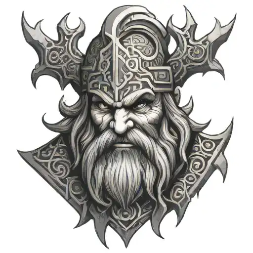 dwarven tribal tattoo design idea