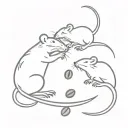 Two rats combining to form a coffee bean tattoo design idea