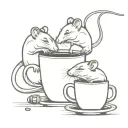 Two rats combining to form a coffee bean tattoo design idea