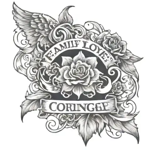 family love strength courage death tattoo design idea