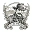 cowboy realism Wild West doc Holliday inspired tattoo design idea