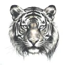 tiger emerging from the jungle tattoo design idea